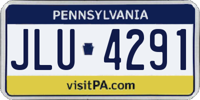 PA license plate JLU4291
