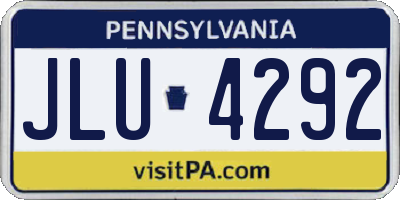 PA license plate JLU4292