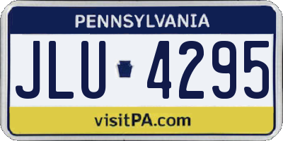 PA license plate JLU4295