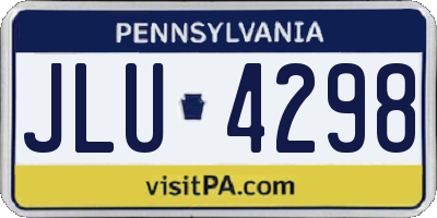 PA license plate JLU4298