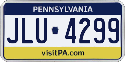 PA license plate JLU4299