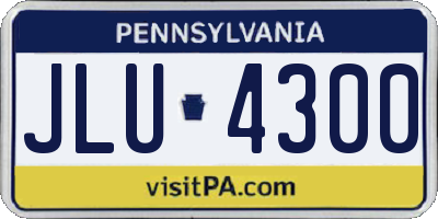 PA license plate JLU4300