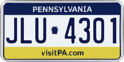 PA license plate JLU4301