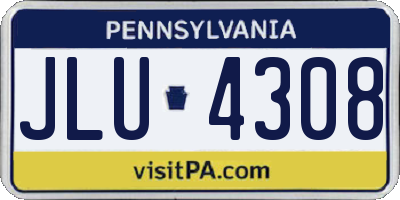 PA license plate JLU4308