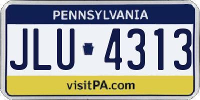PA license plate JLU4313
