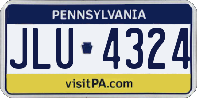PA license plate JLU4324