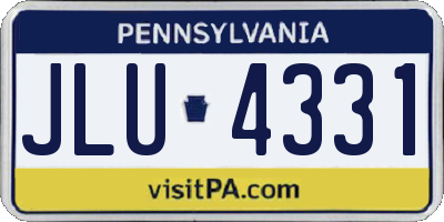 PA license plate JLU4331
