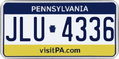 PA license plate JLU4336