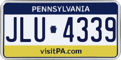 PA license plate JLU4339