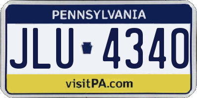 PA license plate JLU4340