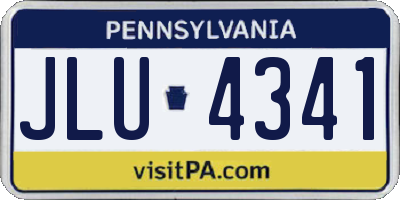 PA license plate JLU4341