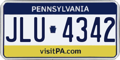 PA license plate JLU4342