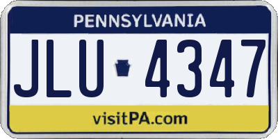 PA license plate JLU4347
