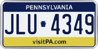 PA license plate JLU4349