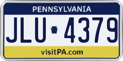PA license plate JLU4379