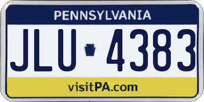 PA license plate JLU4383