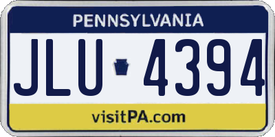 PA license plate JLU4394