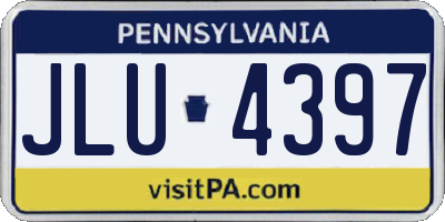 PA license plate JLU4397