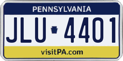 PA license plate JLU4401