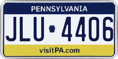 PA license plate JLU4406