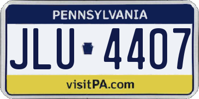 PA license plate JLU4407