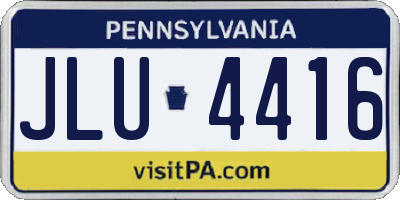 PA license plate JLU4416