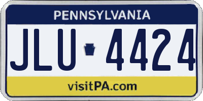 PA license plate JLU4424