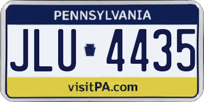 PA license plate JLU4435