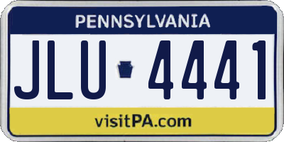 PA license plate JLU4441