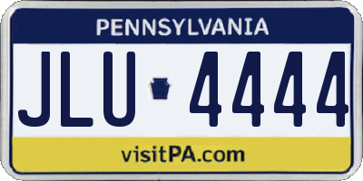 PA license plate JLU4444