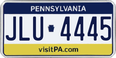 PA license plate JLU4445