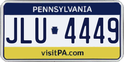 PA license plate JLU4449