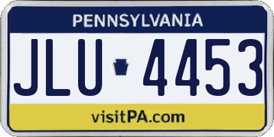 PA license plate JLU4453