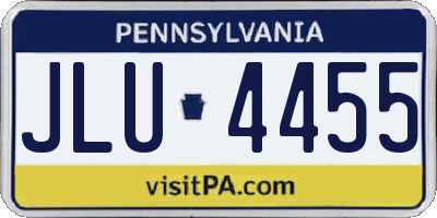 PA license plate JLU4455