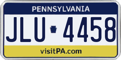 PA license plate JLU4458