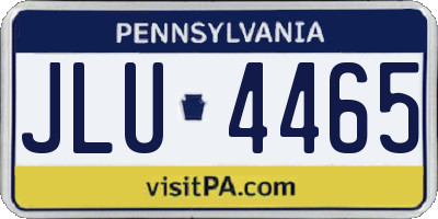 PA license plate JLU4465