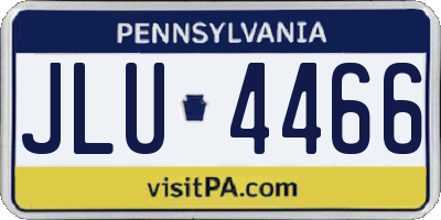 PA license plate JLU4466