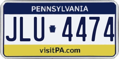 PA license plate JLU4474