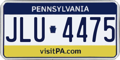 PA license plate JLU4475
