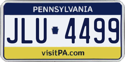PA license plate JLU4499
