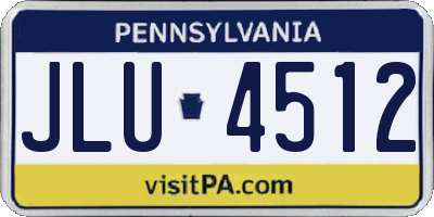 PA license plate JLU4512