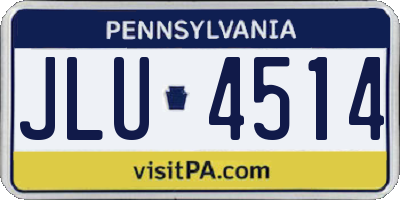 PA license plate JLU4514