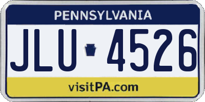 PA license plate JLU4526