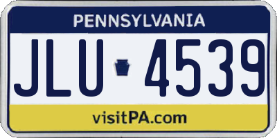 PA license plate JLU4539