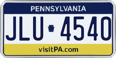 PA license plate JLU4540