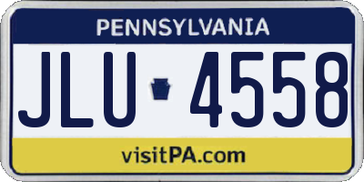 PA license plate JLU4558