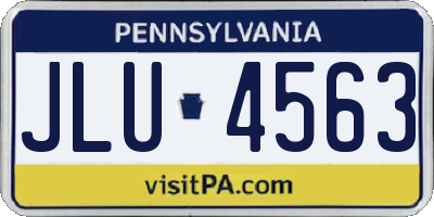 PA license plate JLU4563