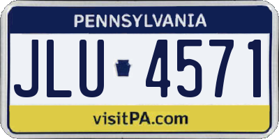 PA license plate JLU4571