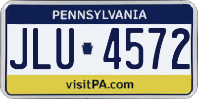 PA license plate JLU4572