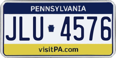 PA license plate JLU4576
